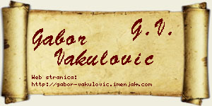 Gabor Vakulović vizit kartica